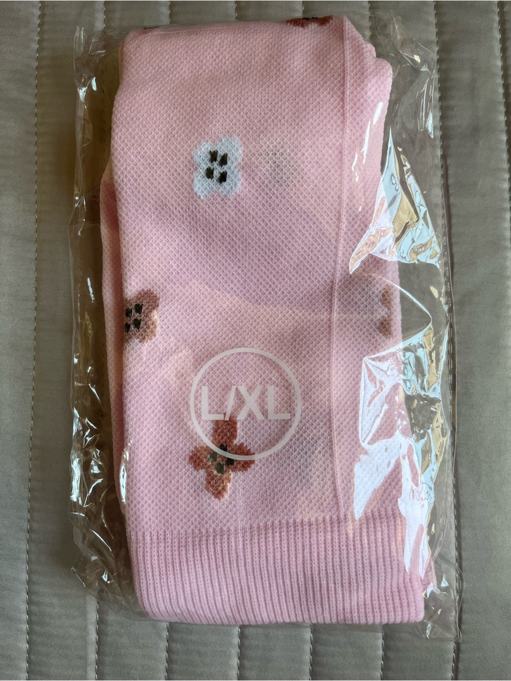Pink Floral Compression socks L/XL